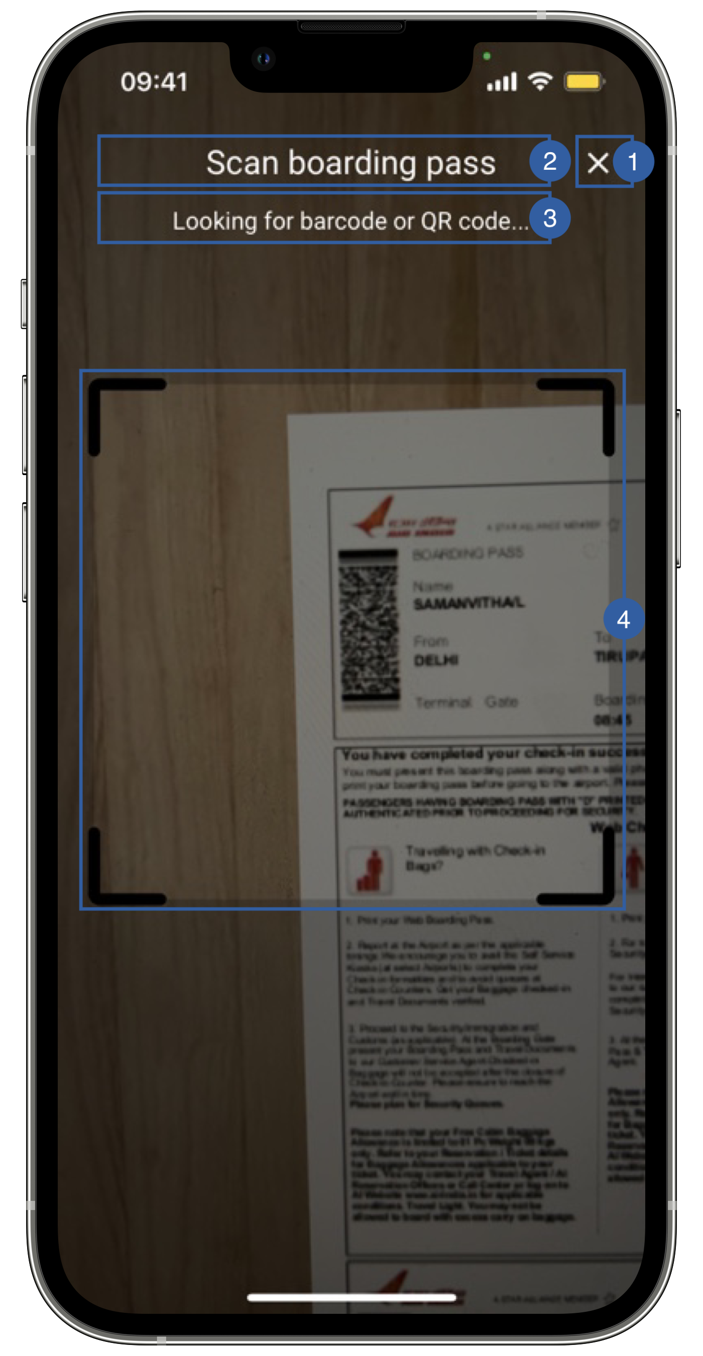 Boarding Pass Default Scan Screen Boarding Pass Example