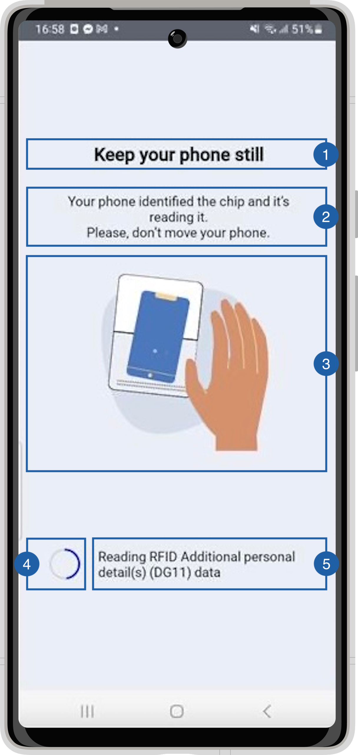 Document Reader Default Read Chip Screen Document Reader Example
