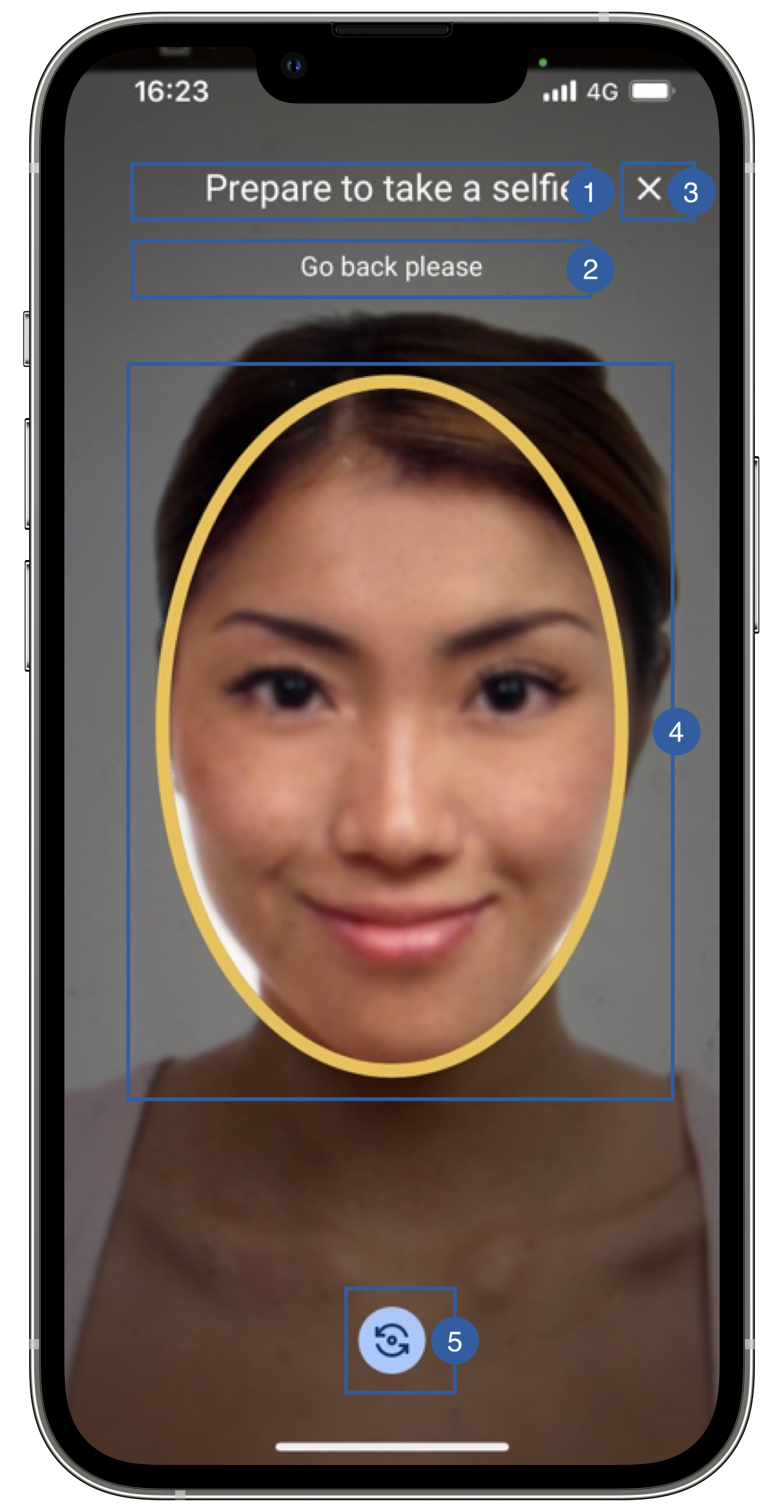 Biometric Face Capture Default Scan Screen Biometric Face Capture Example